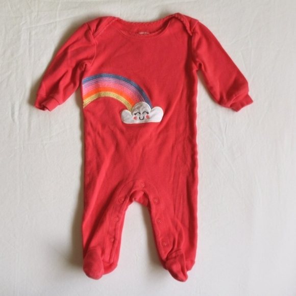 george hot pink rainbow footie jumpsuit 6 months baby girl - Picture 1 of 6